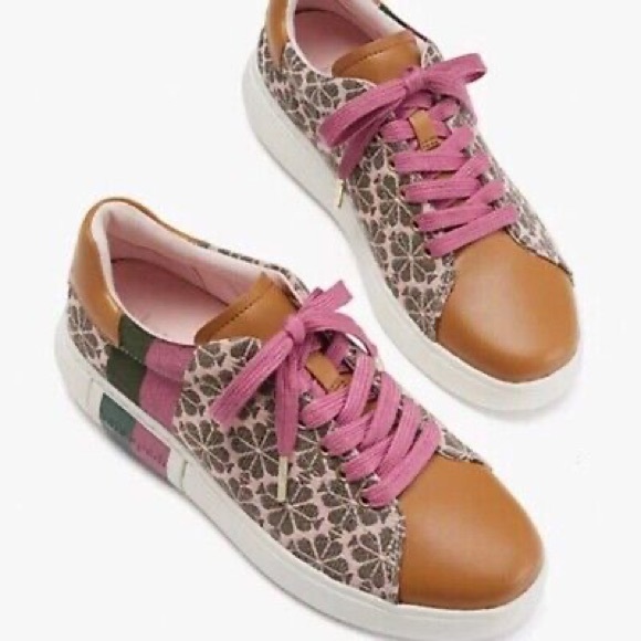 kate spade Shoes - Kate Spade Keswick Spade Flower Sneakers Pink & Green